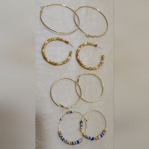 Gold Hoop Earrings Lot